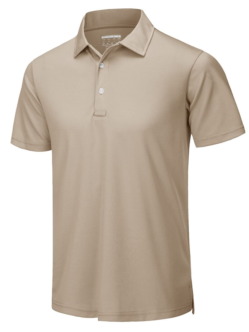 Casual Men's Short Sleeves Polo Shirt in Beige, SF0650, ideal for tennis and casual wear, featuring a breathable polyester fabric.